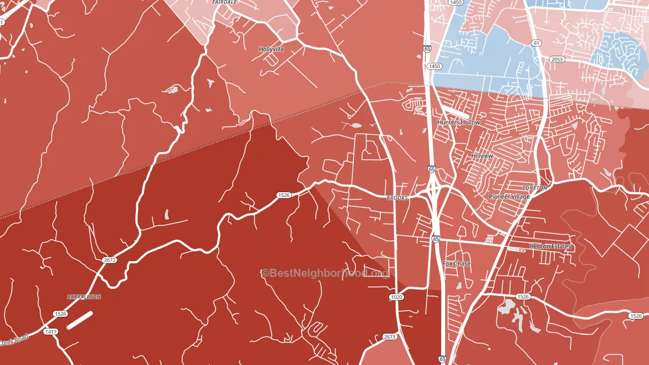 40109, KY block-group political-lean map