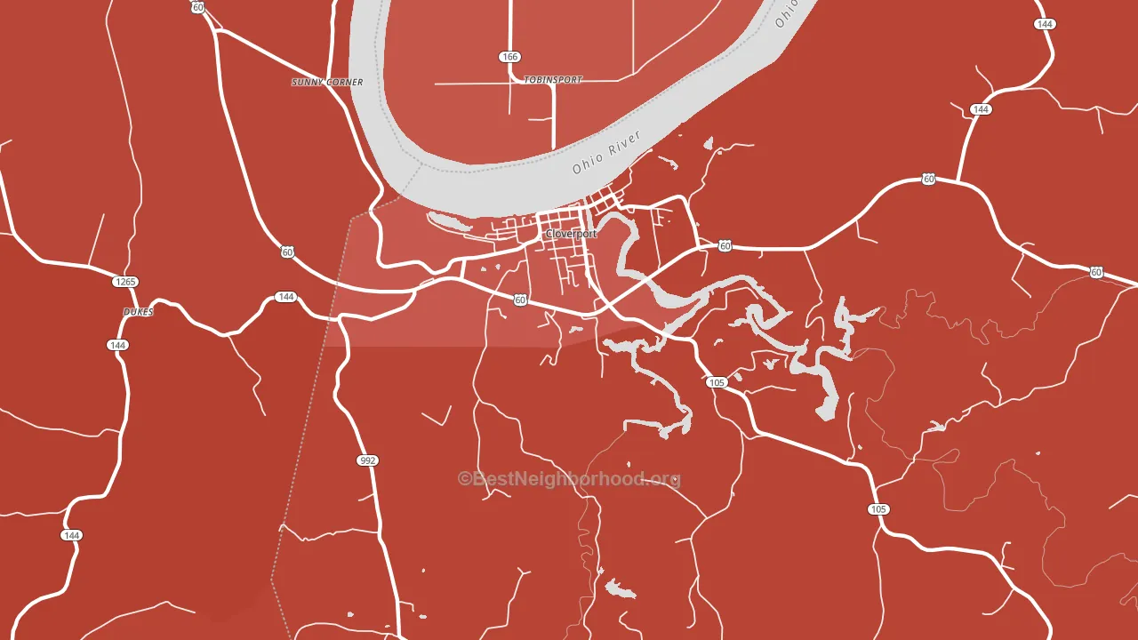 40111, KY block-group political-lean map