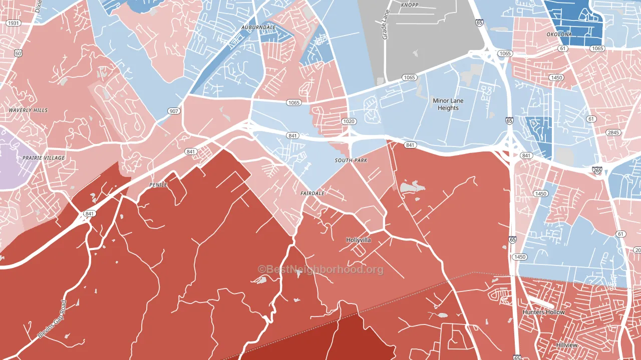 40118, KY block-group political-lean map