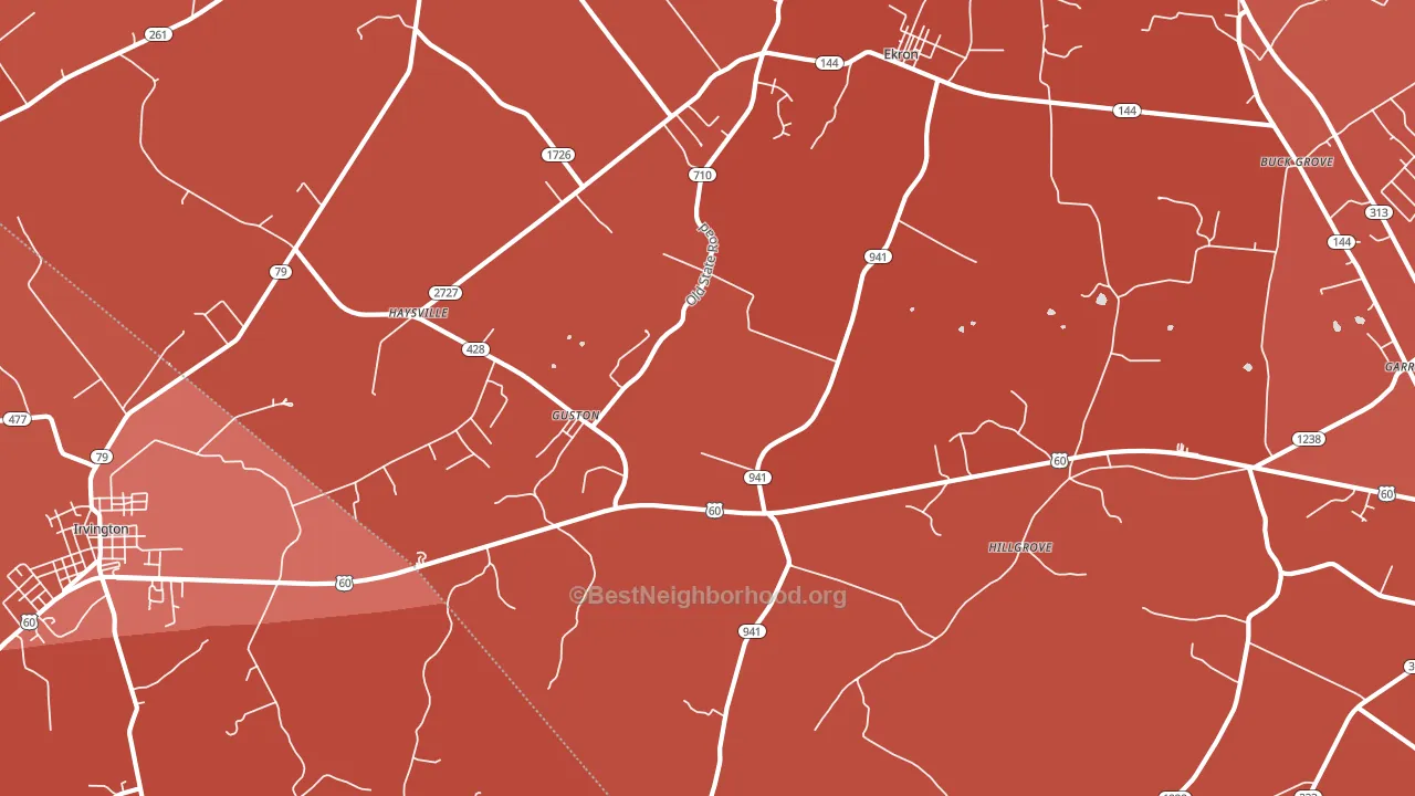 40142, KY block-group political-lean map