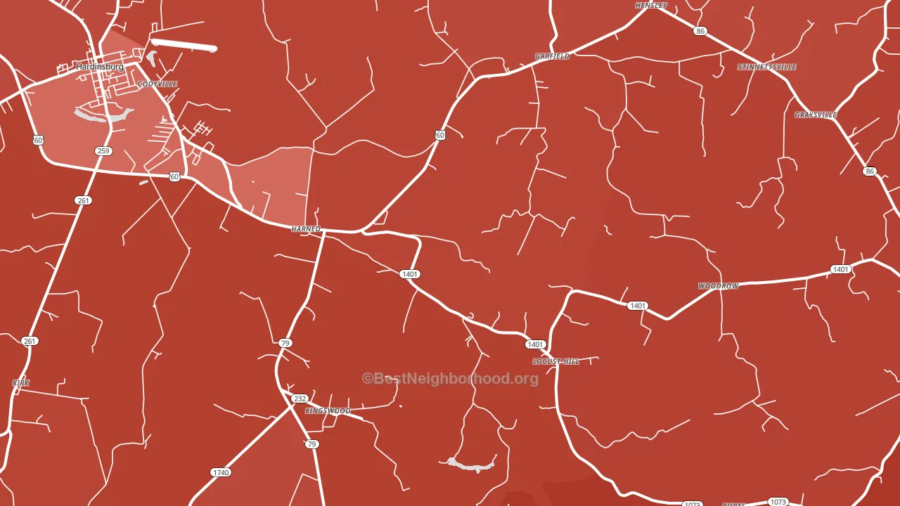 40144, KY block-group political-lean map