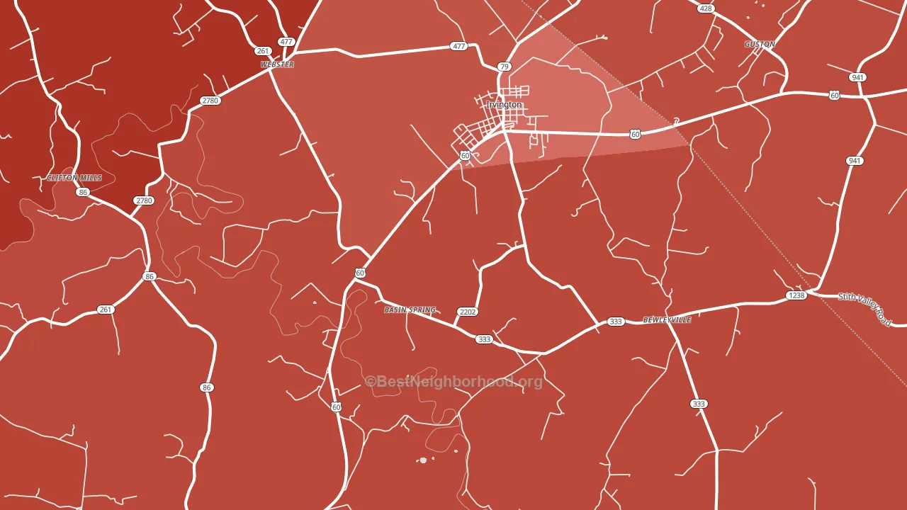 40146, KY block-group political-lean map