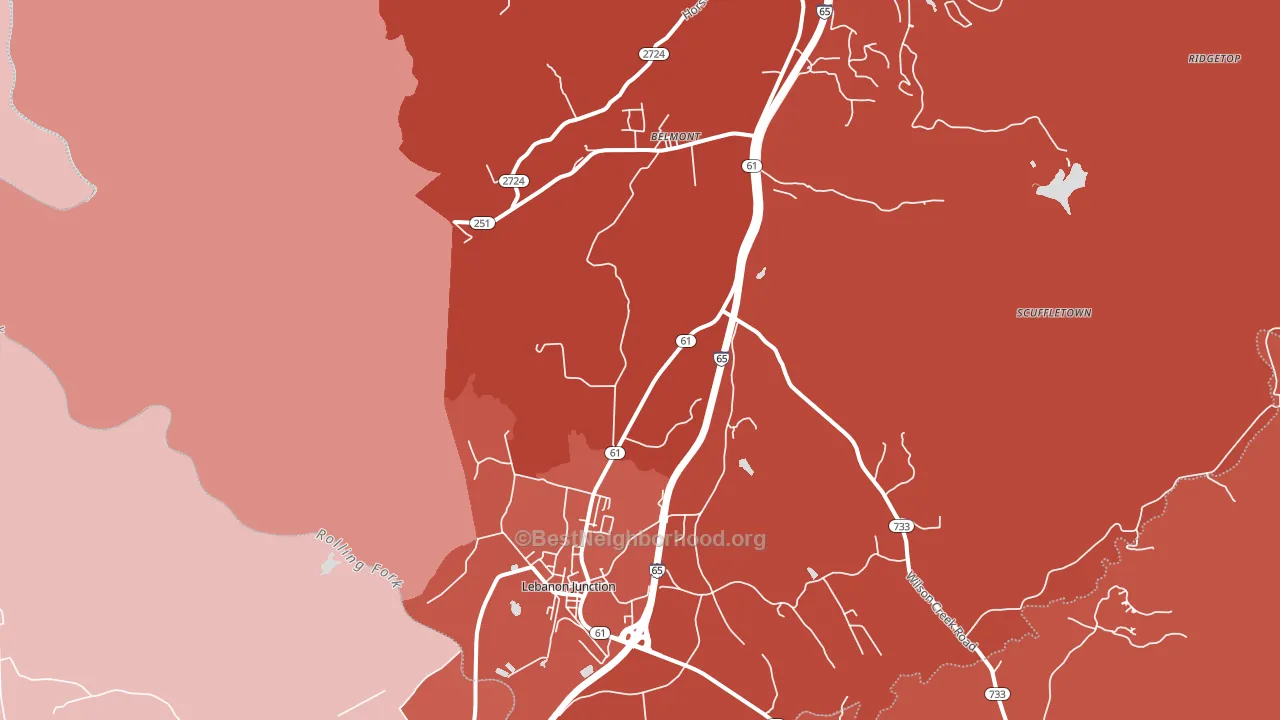 40150, KY block-group political-lean map