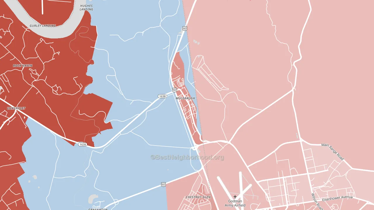 40155, KY block-group political-lean map