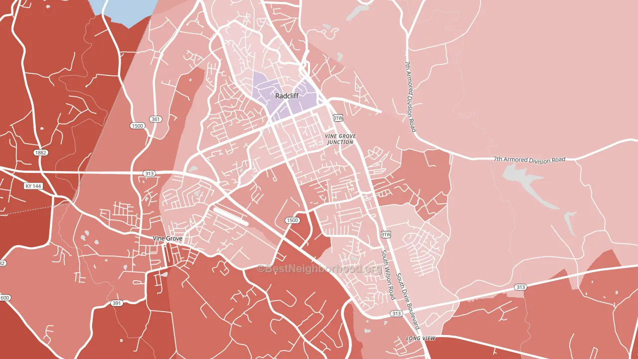 40160, KY block-group political-lean map