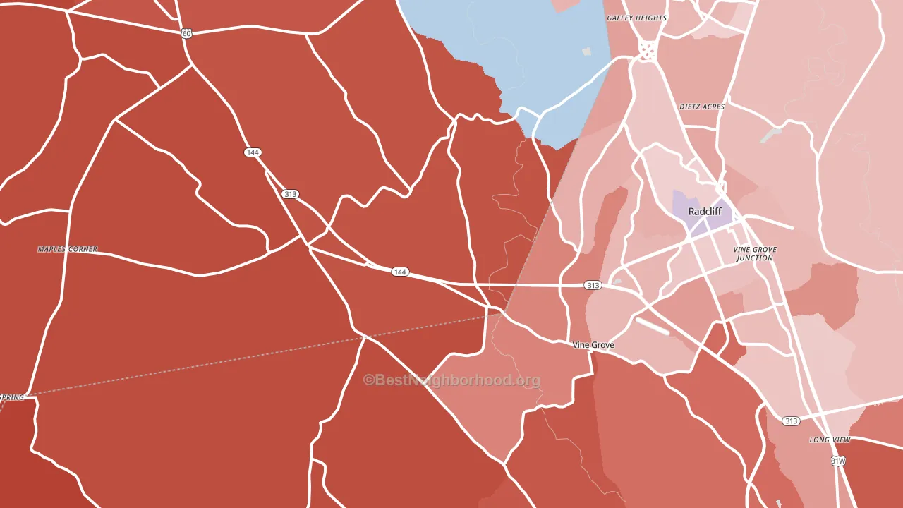 40175, KY block-group political-lean map