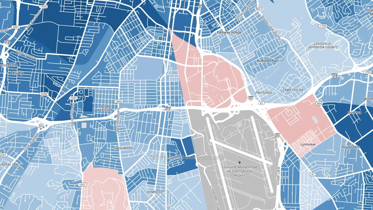 40209, KY block-group political-lean map