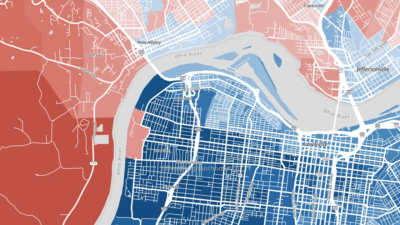 40212, KY block-group political-lean map