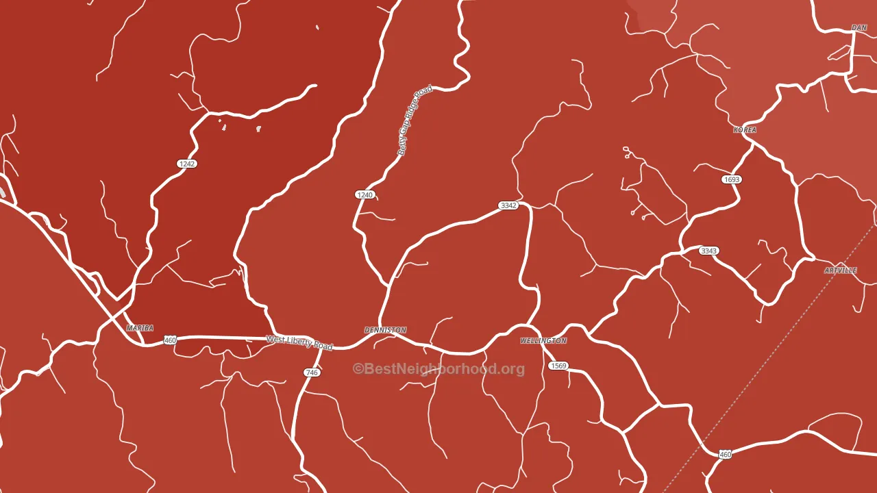 40316, KY block-group political-lean map