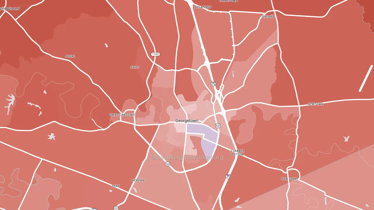40324, KY block-group political-lean map