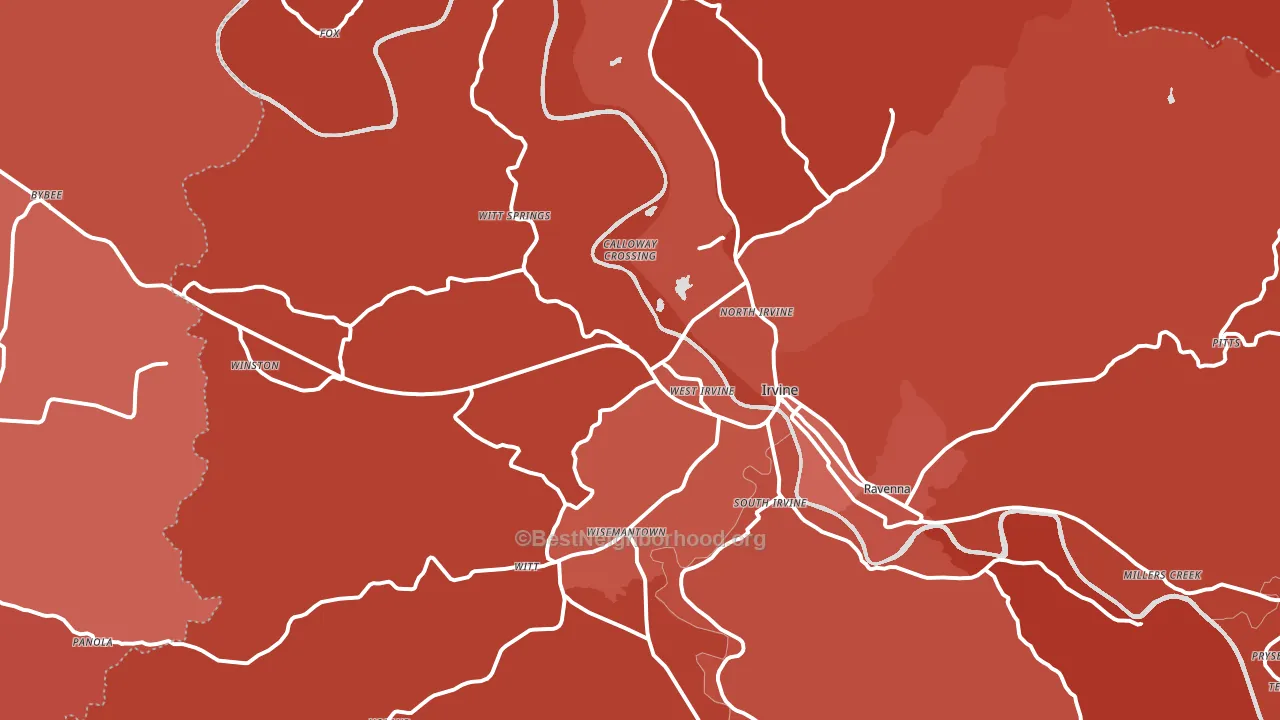 40336, KY block-group political-lean map