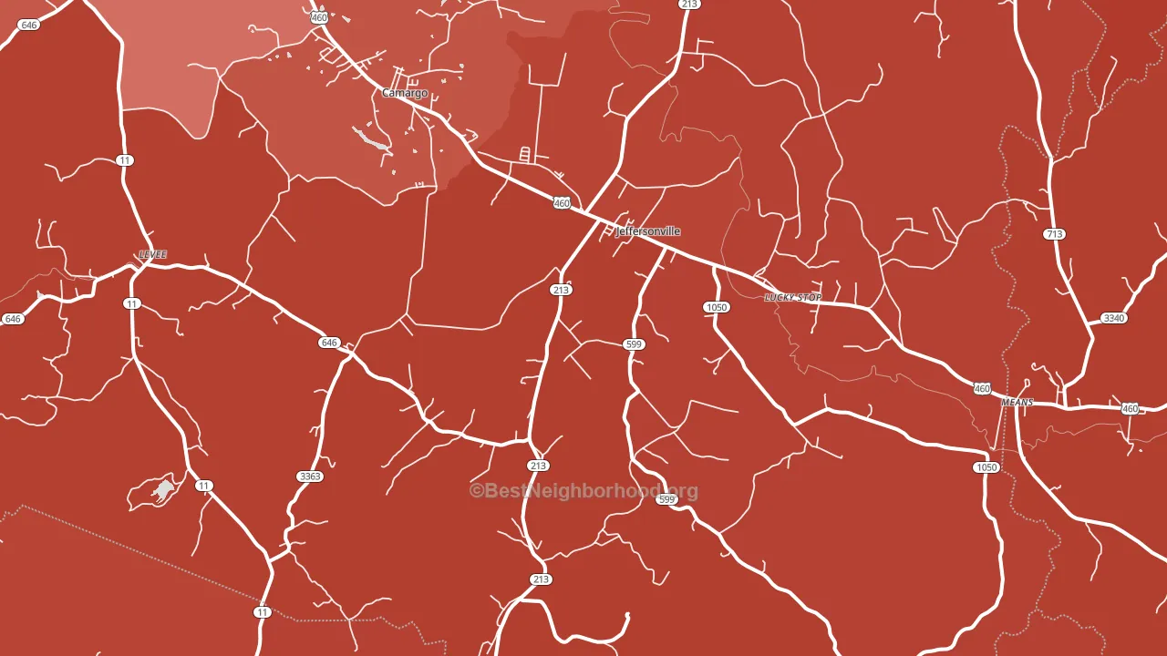 40337, KY block-group political-lean map