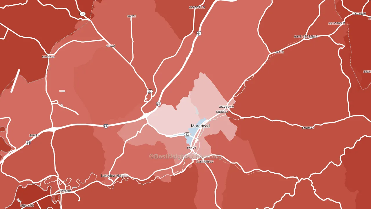 40351, KY block-group political-lean map