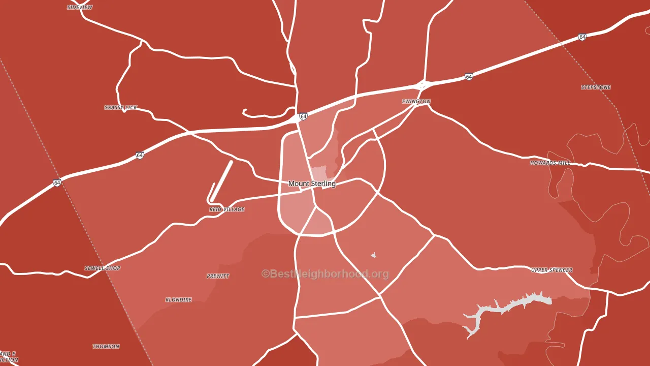 40353, KY block-group political-lean map