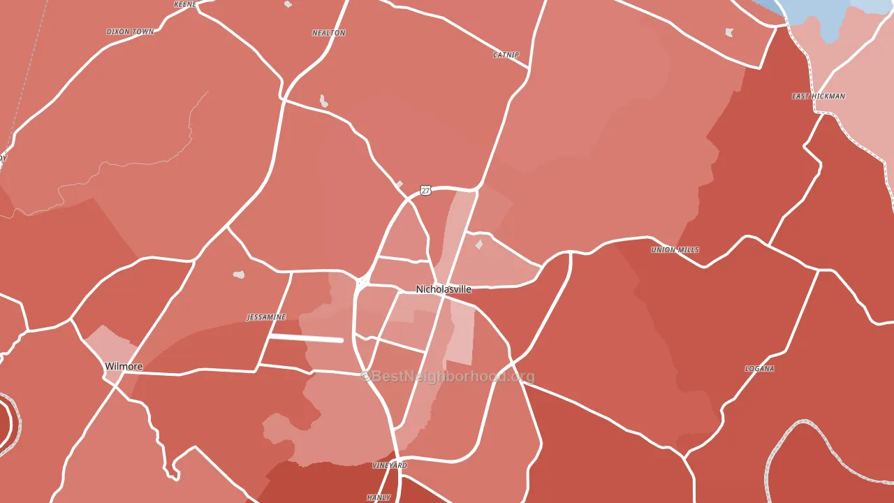 40356, KY block-group political-lean map