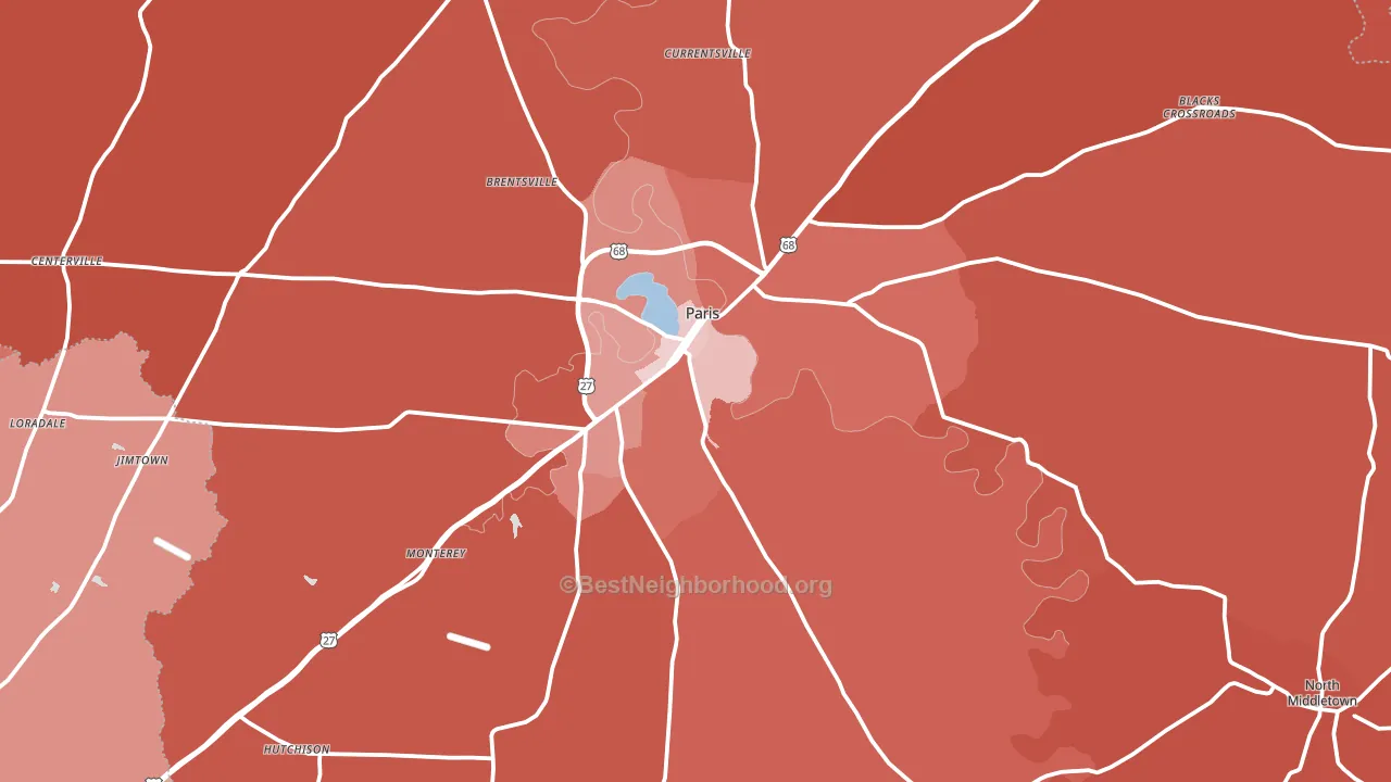 40361, KY block-group political-lean map