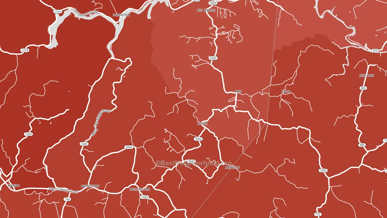 40387, KY block-group political-lean map