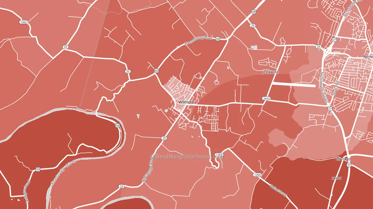 40390, KY block-group political-lean map
