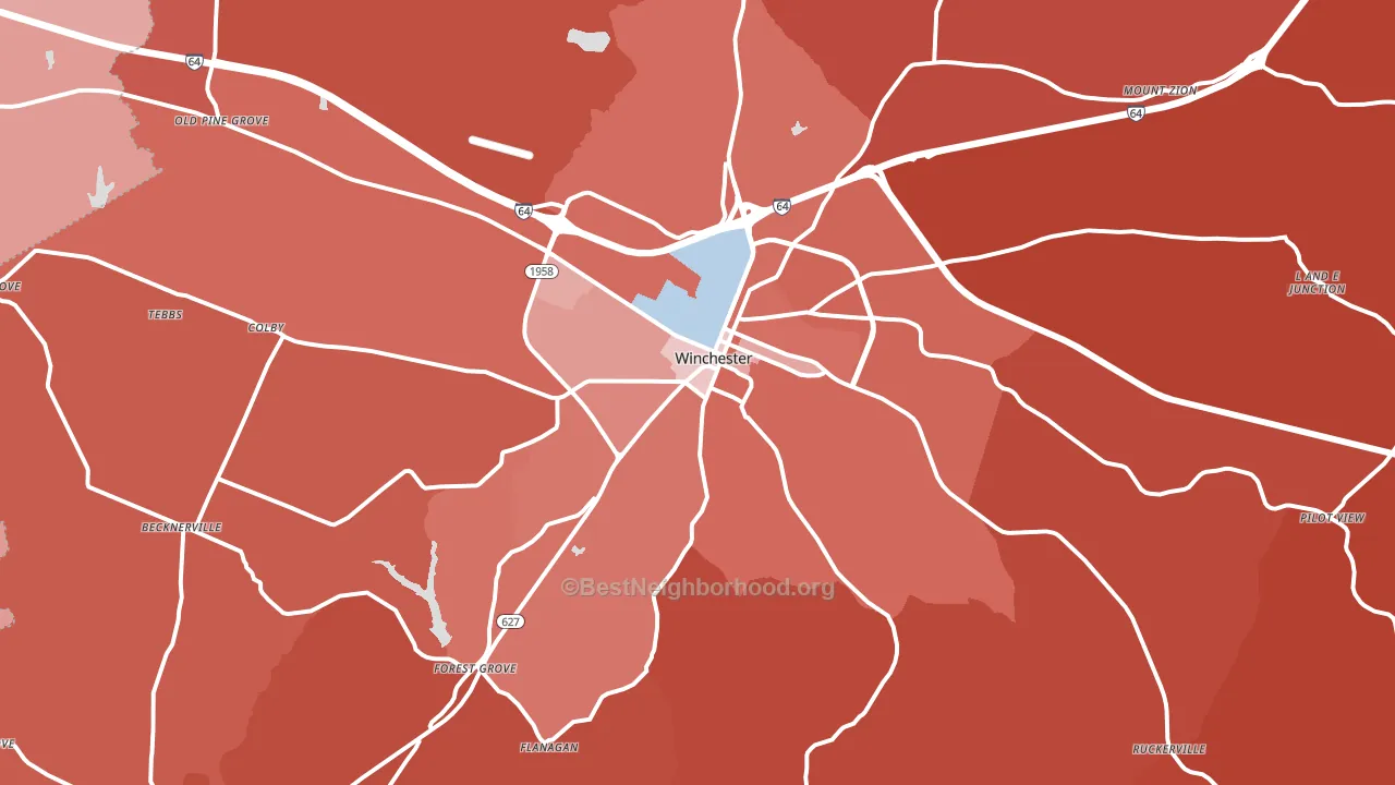 40391, KY block-group political-lean map
