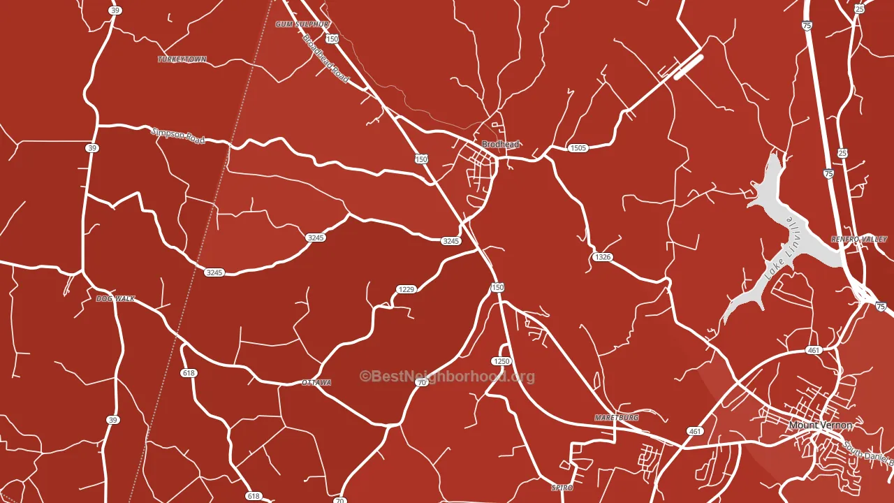 40409, KY block-group political-lean map
