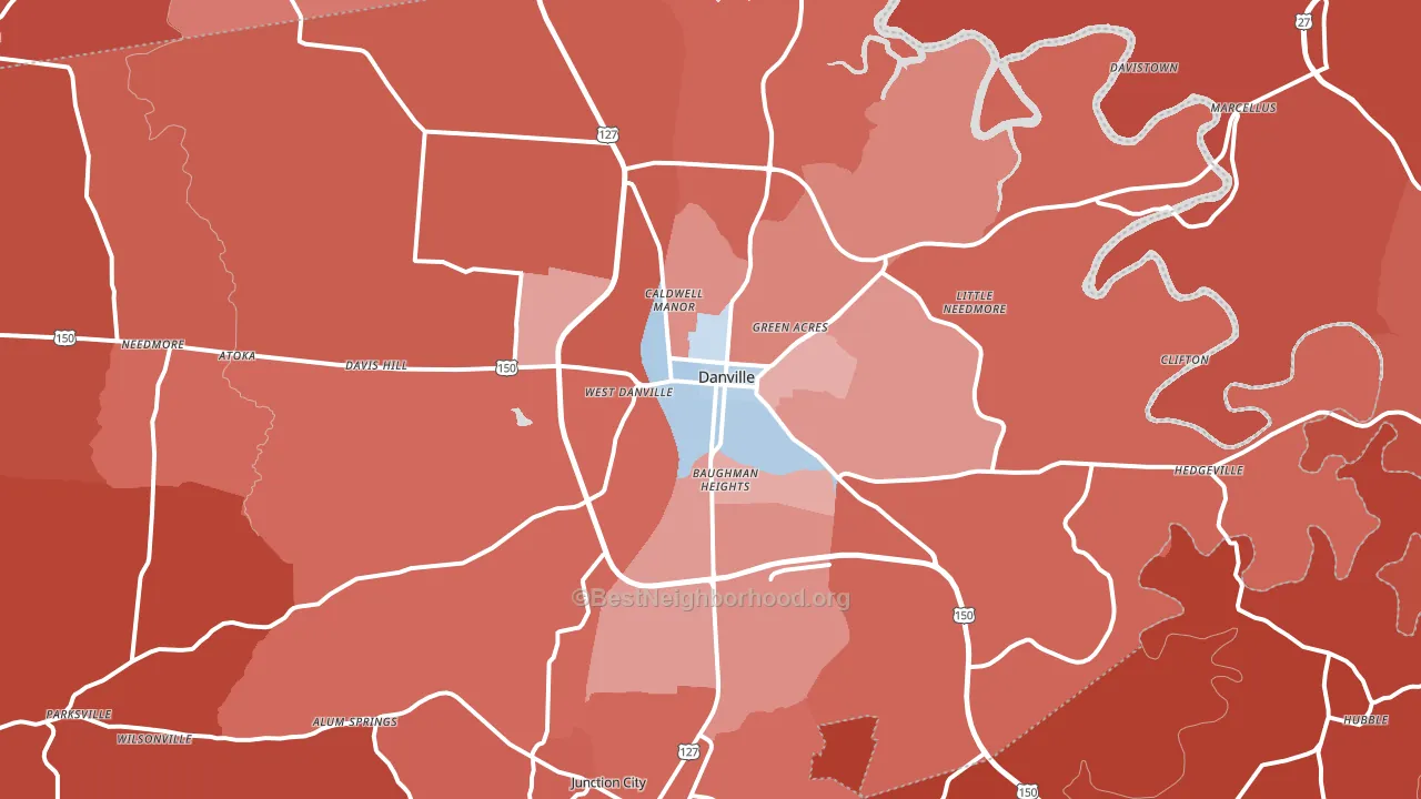40422, KY block-group political-lean map