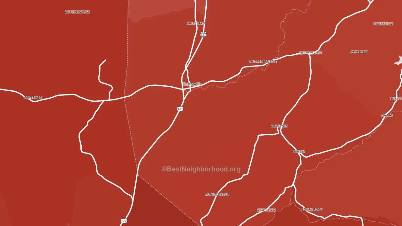 40437, KY block-group political-lean map
