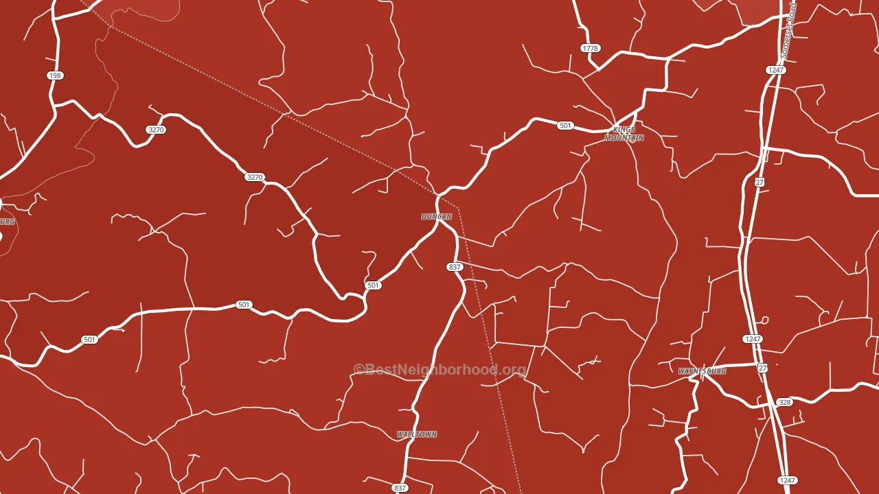 40442, KY block-group political-lean map