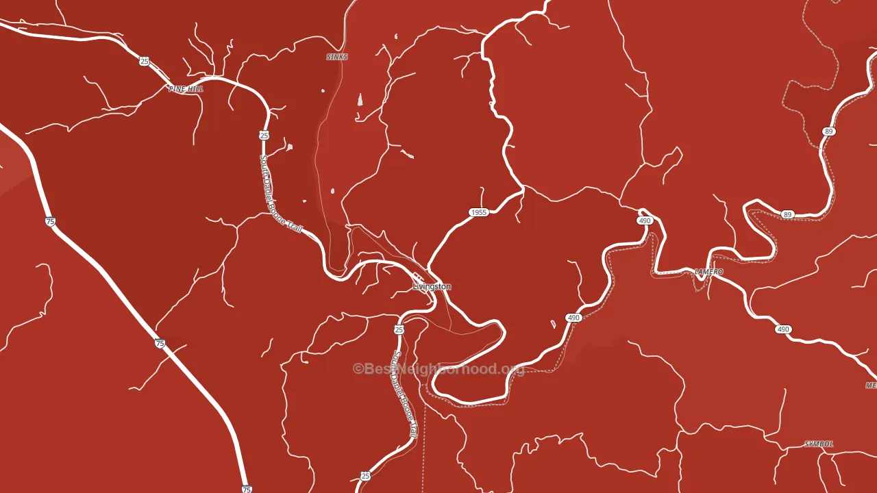 40445, KY block-group political-lean map