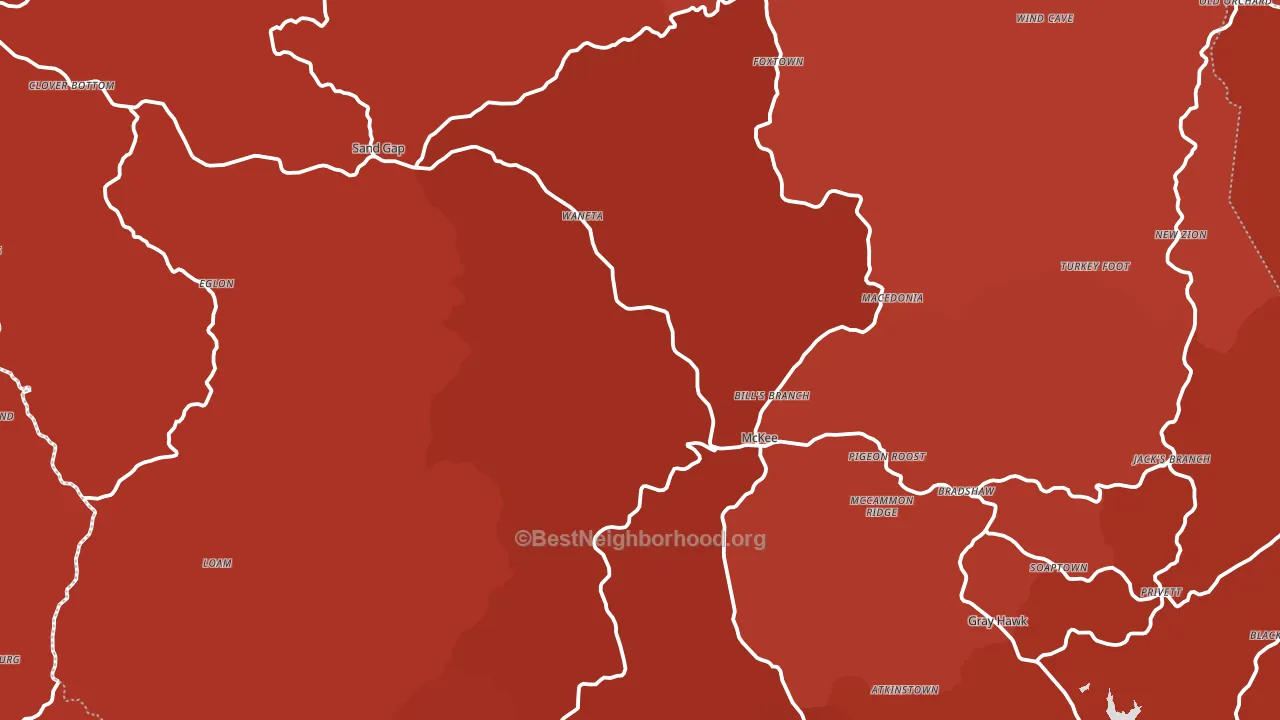 40447, KY block-group political-lean map