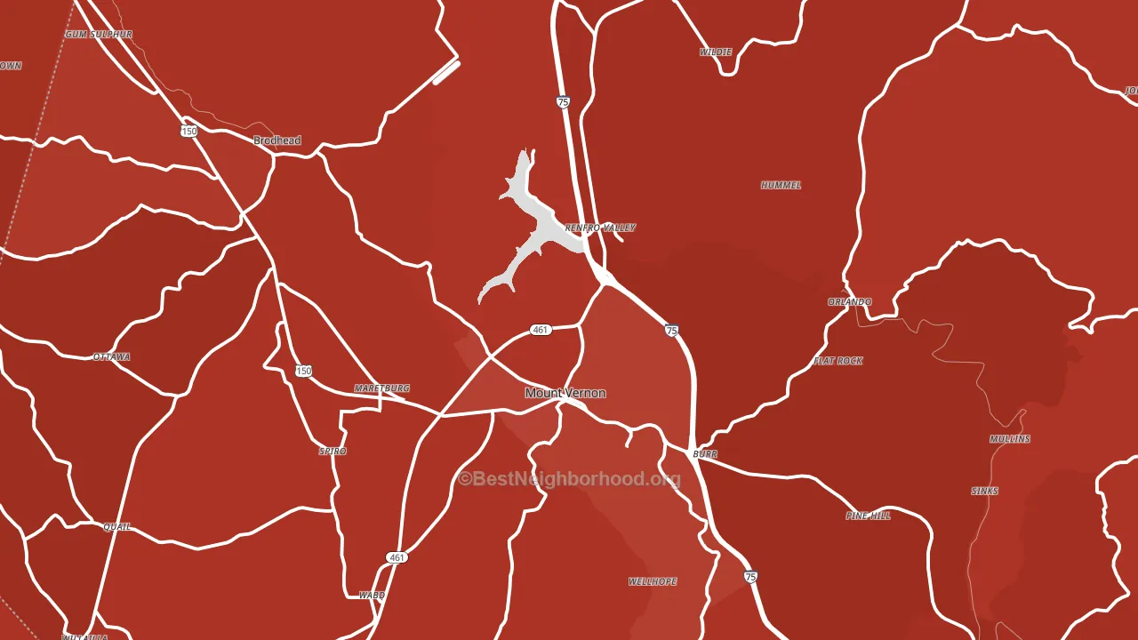 40456, KY block-group political-lean map