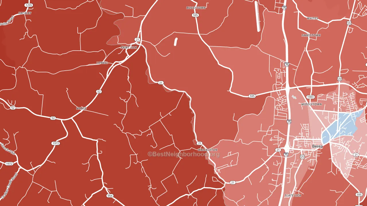 40461, KY block-group political-lean map