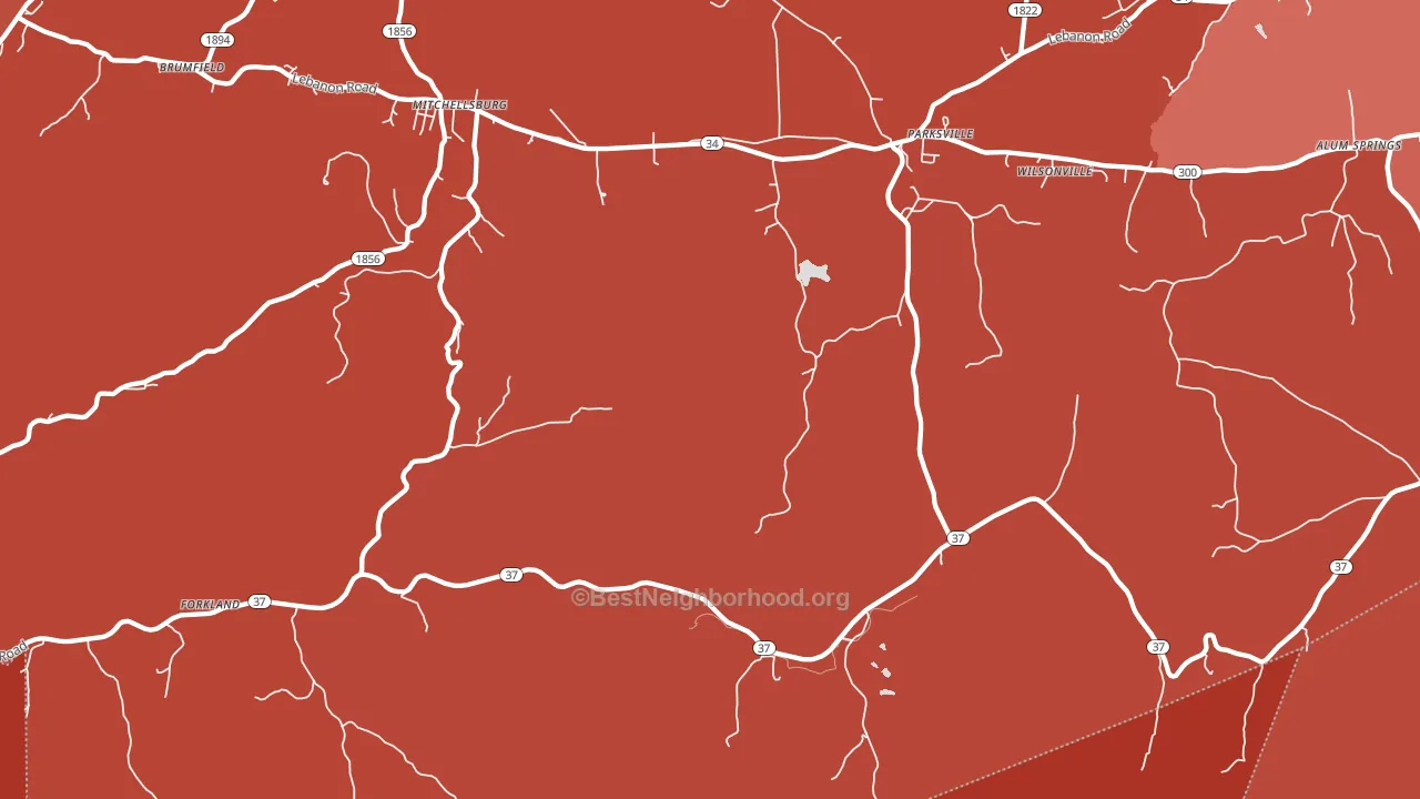 40464, KY block-group political-lean map