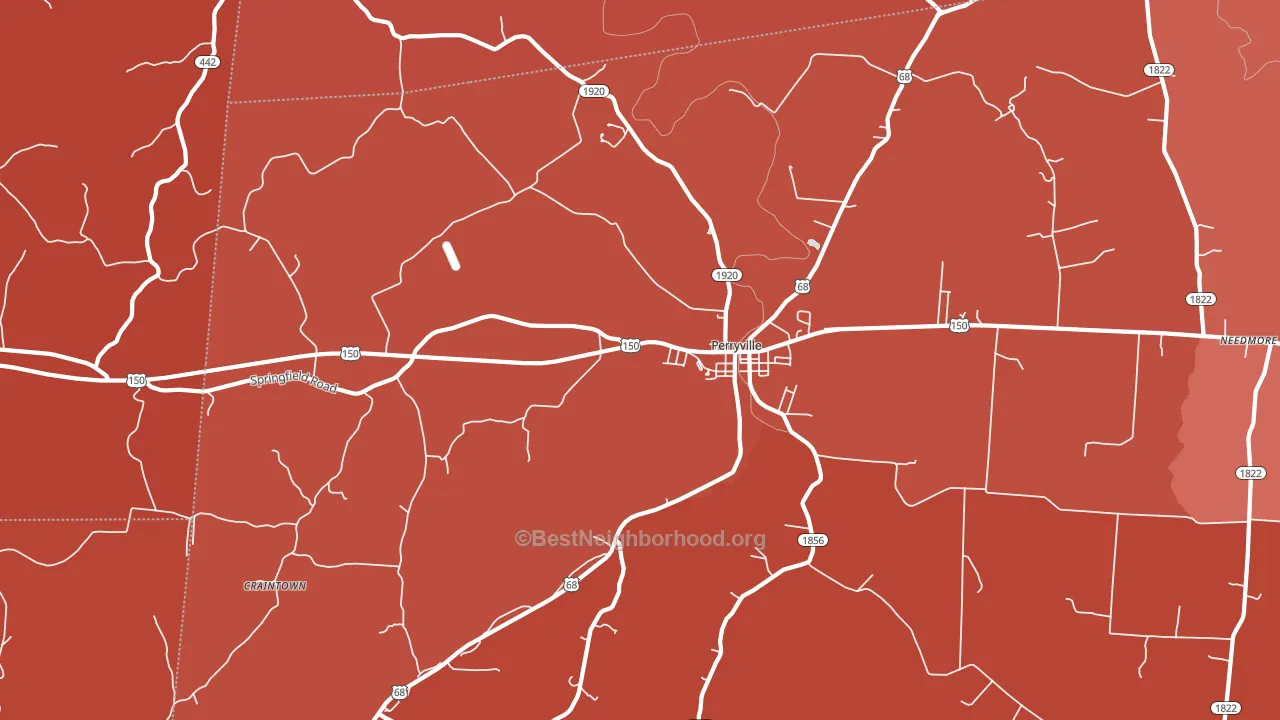 40468, KY block-group political-lean map