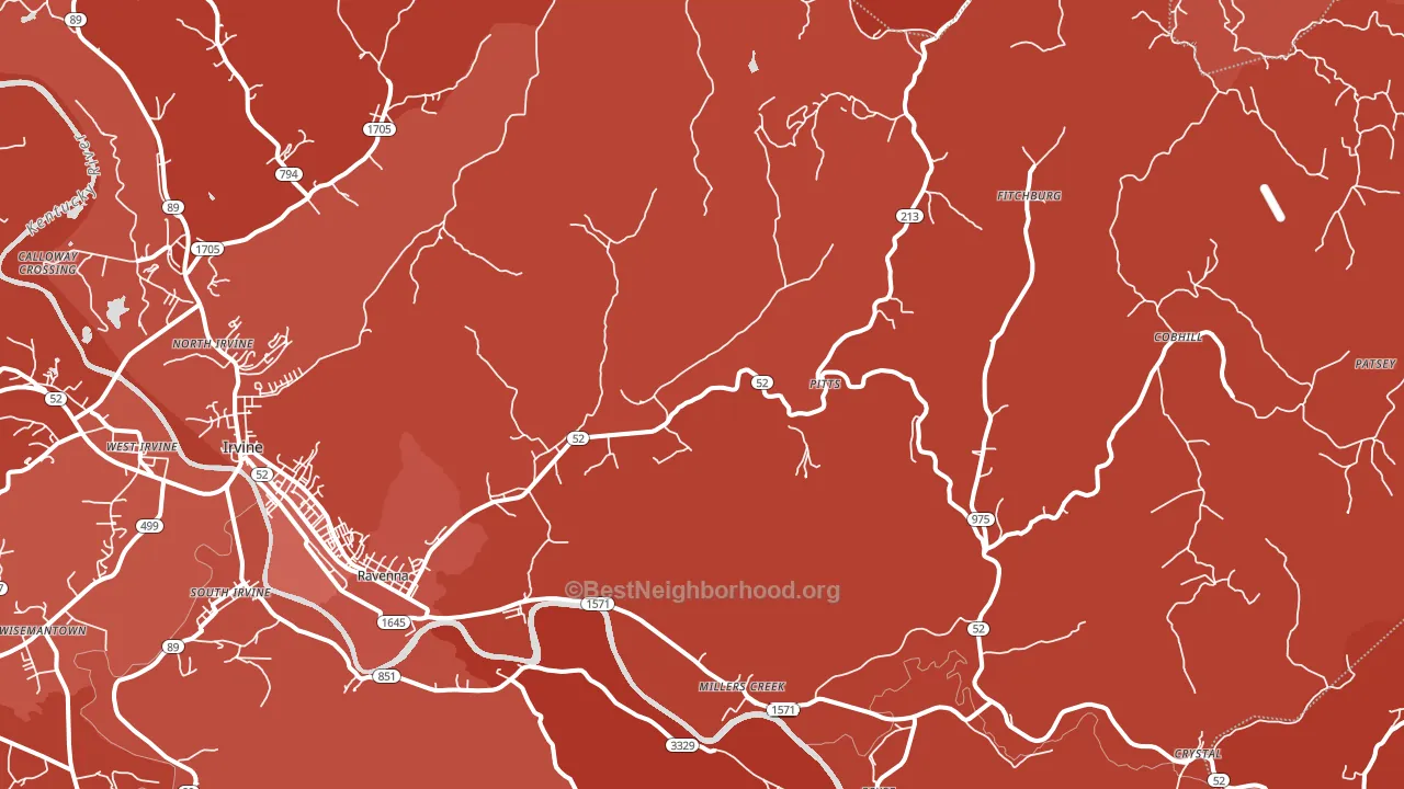 40472, KY block-group political-lean map
