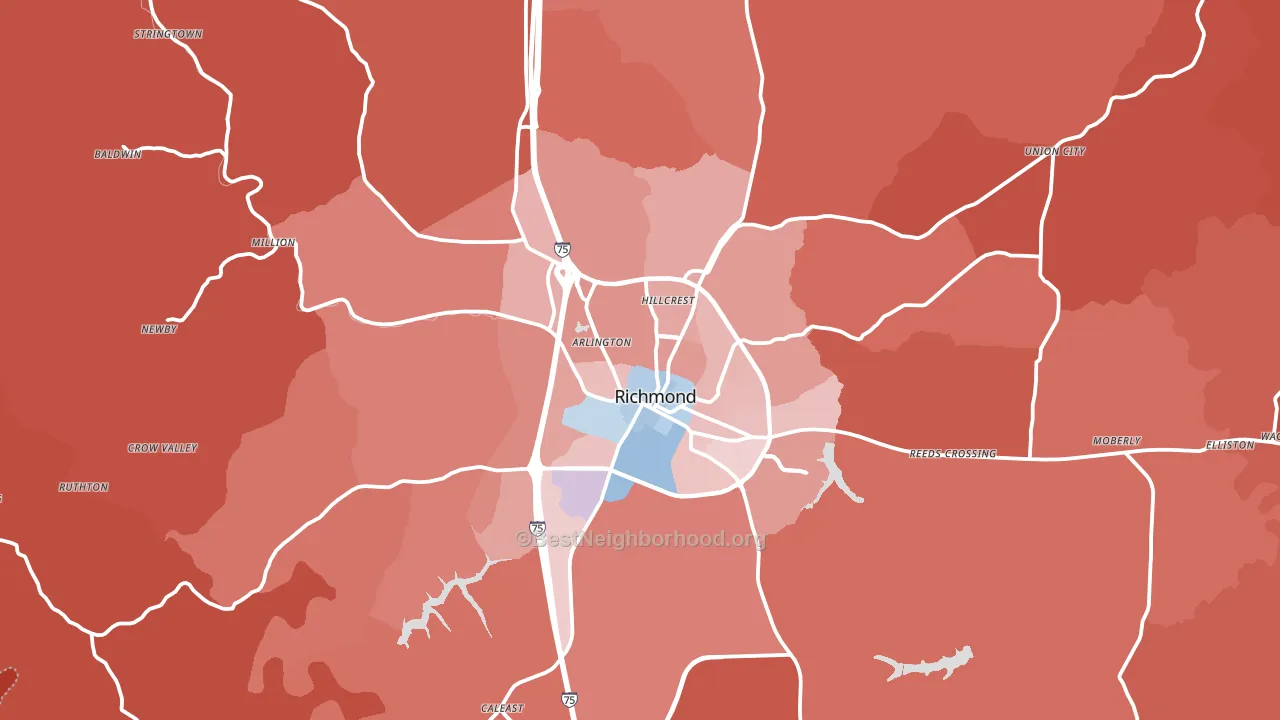 40475, KY block-group political-lean map