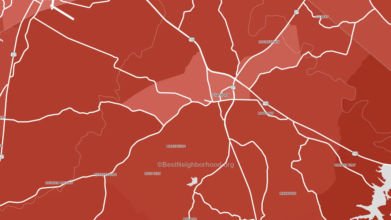 40484, KY block-group political-lean map