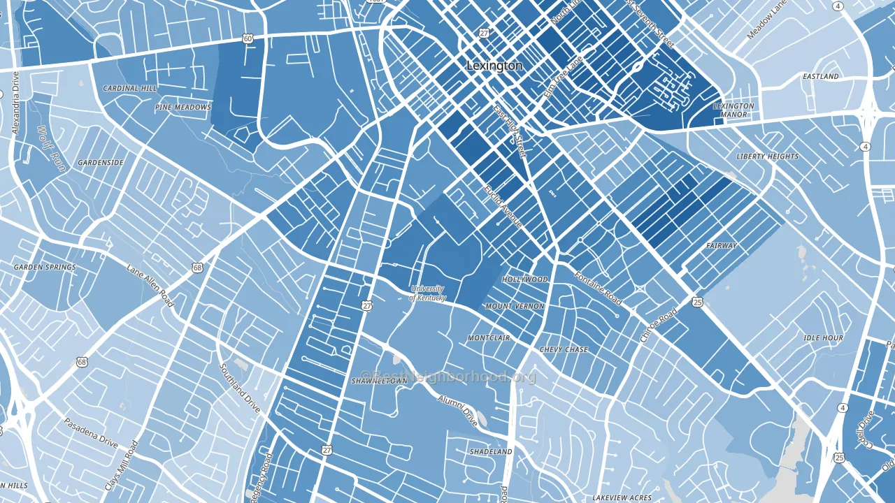 40506, KY block-group political-lean map