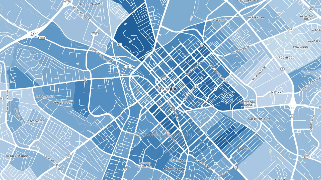 40508, KY block-group political-lean map
