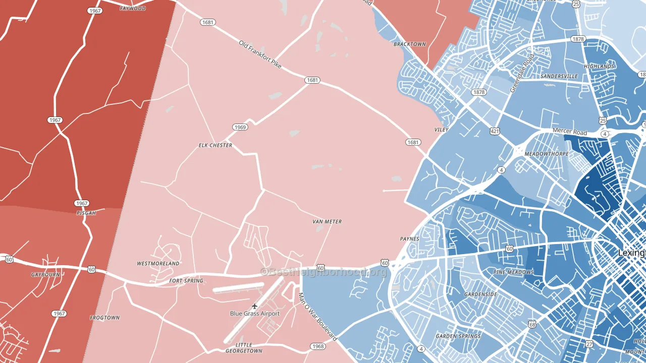 40510, KY block-group political-lean map