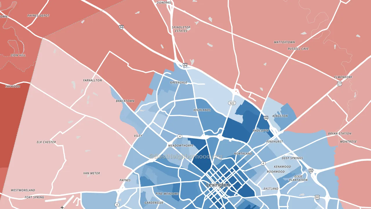40511, KY block-group political-lean map