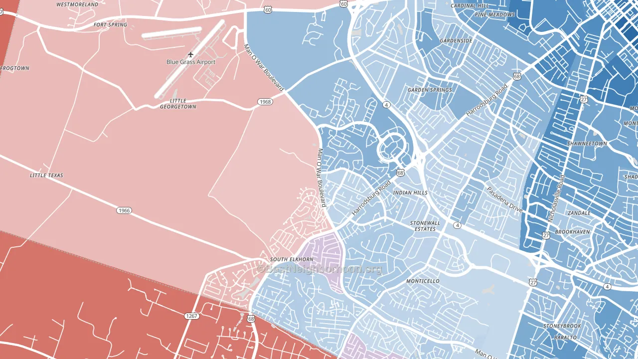 40513, KY block-group political-lean map