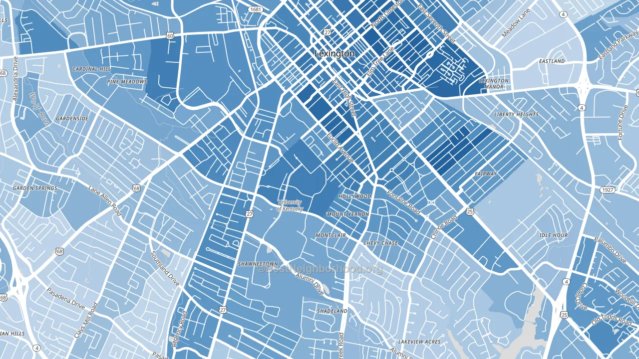 40526, KY block-group political-lean map