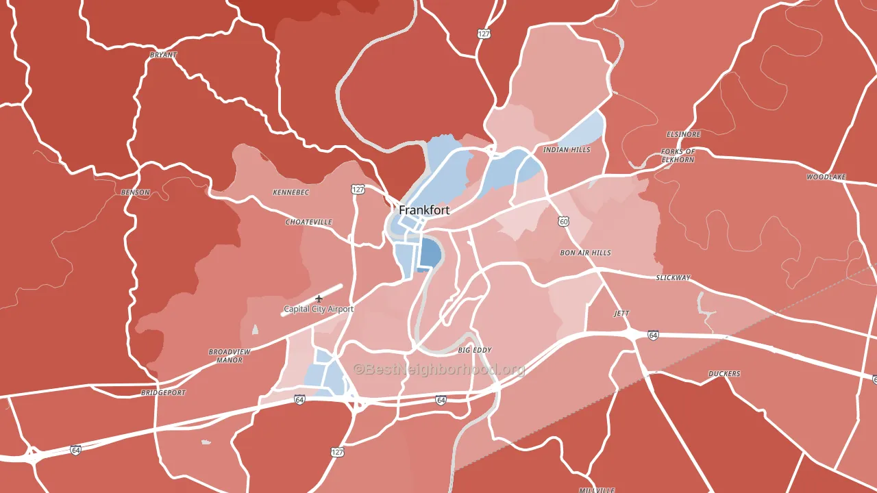 40601, KY block-group political-lean map
