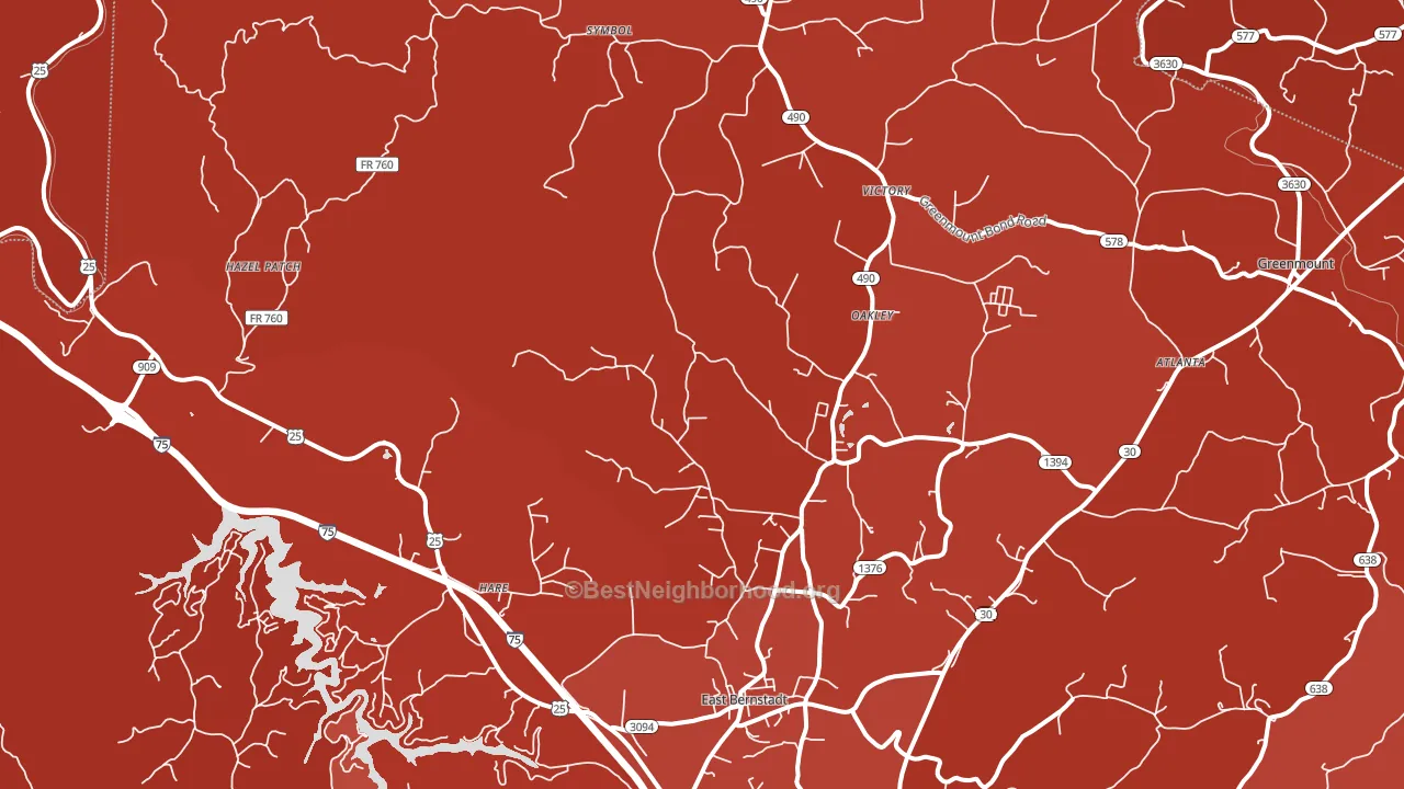 40729, KY block-group political-lean map