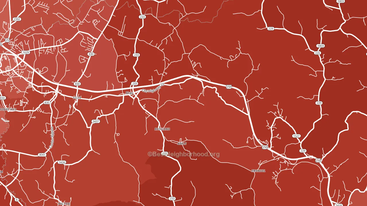 40734, KY block-group political-lean map
