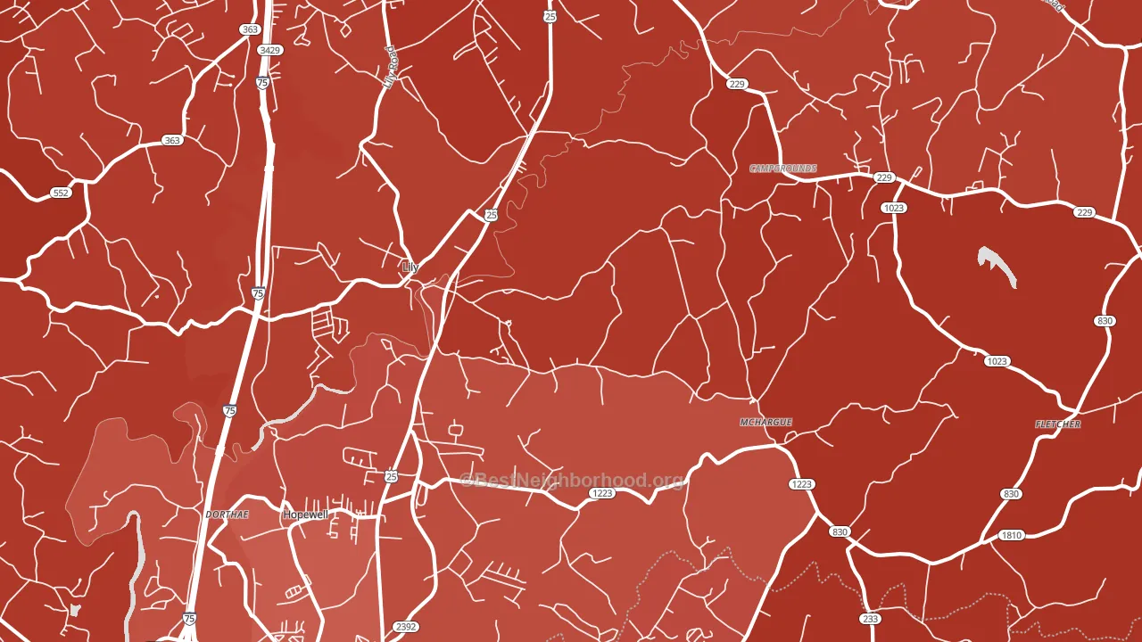 40740, KY block-group political-lean map
