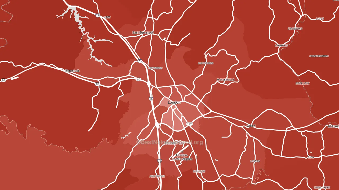 40741, KY block-group political-lean map