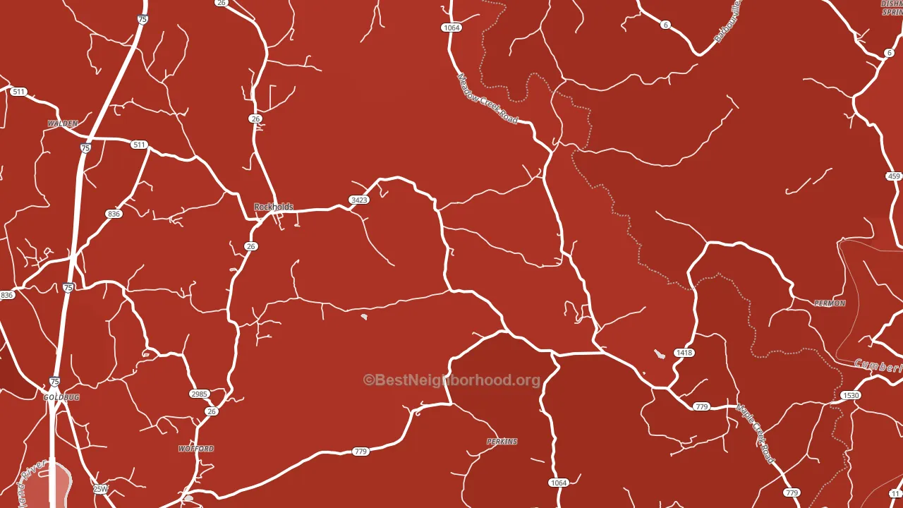 40759, KY block-group political-lean map