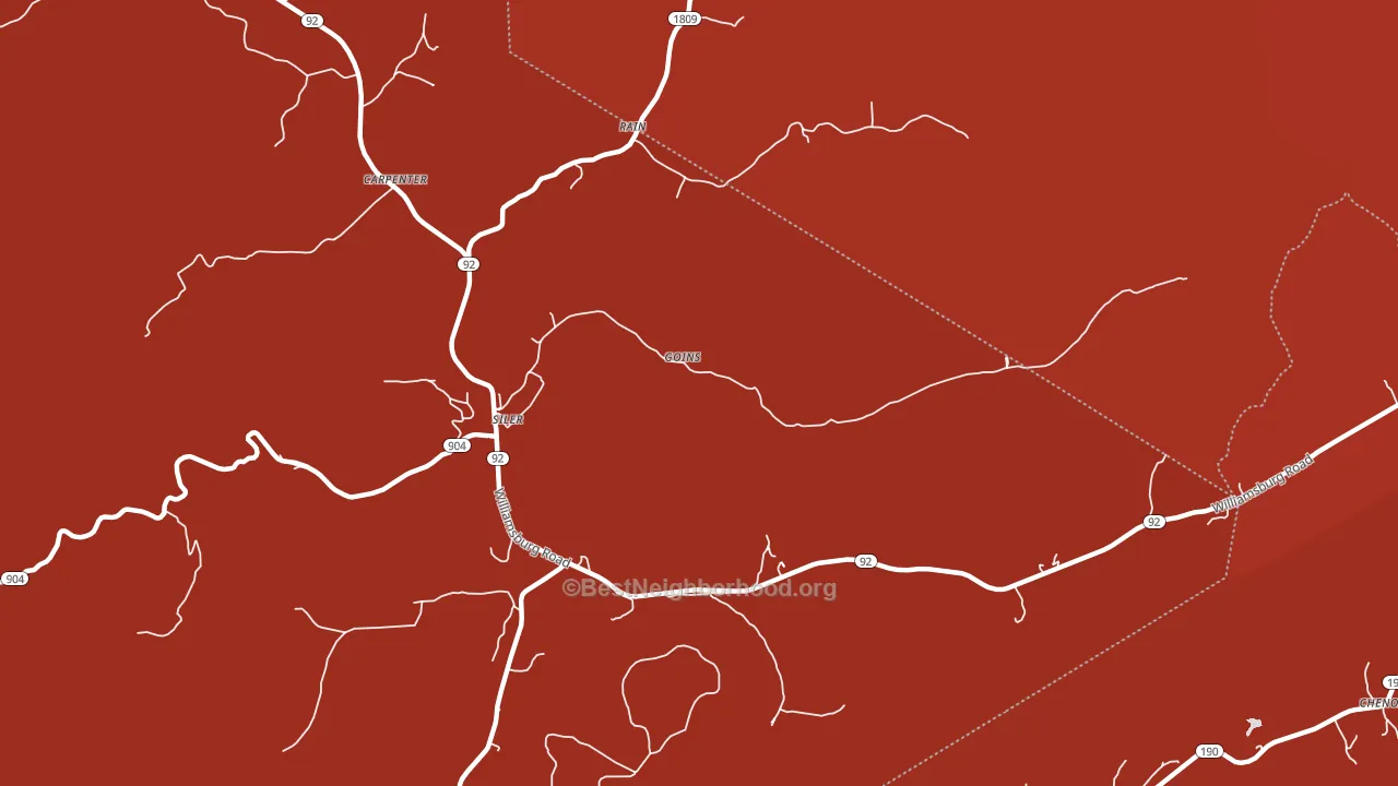 40763, KY block-group political-lean map