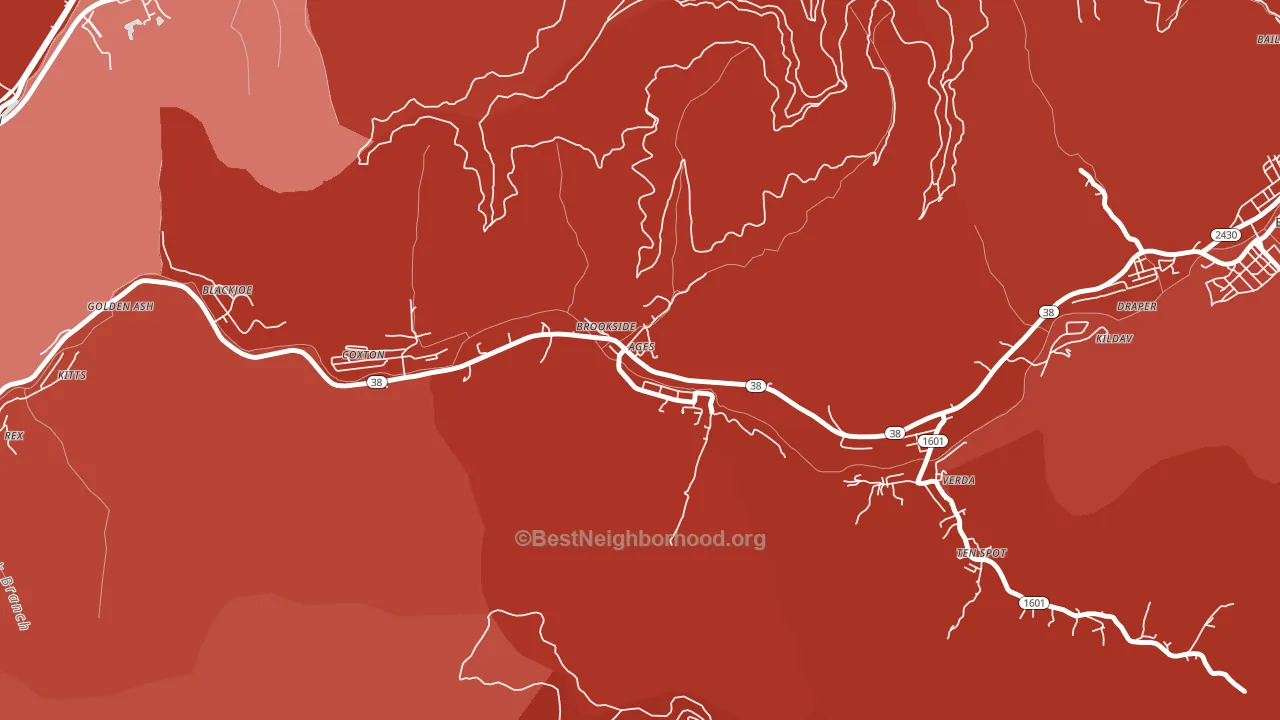40801, KY block-group political-lean map